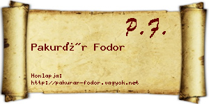 Pakurár Fodor névjegykártya